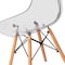 Fabulaxe Dining Chair w/Wooden Dowel Eiffel Legs, DSW Transparent Plastic Shell Accent Chair, Gray 4PK QI004627.GY.4 - alternate 6